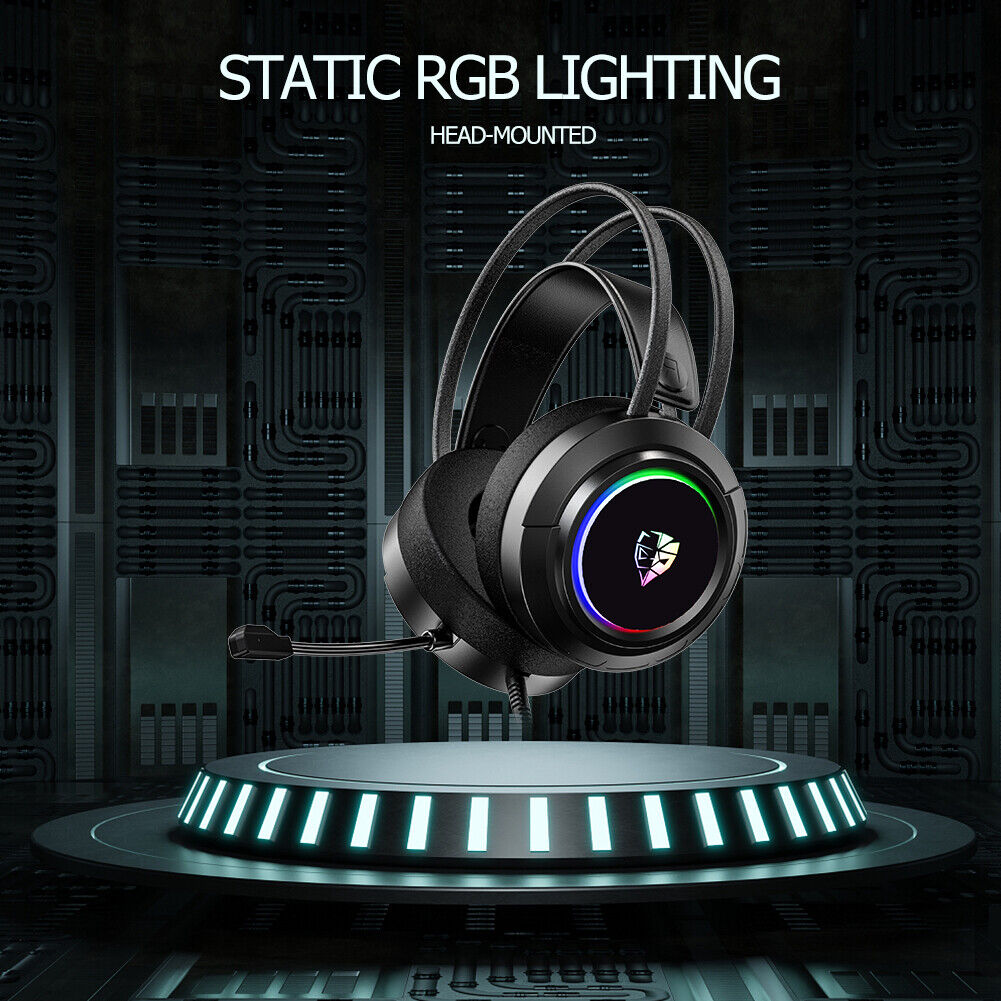 SUTAI V1S RGB Gaming Headset Wired Over Ear Headphones with Mic for Gamer