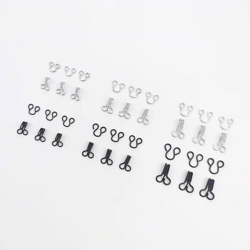 120 Sets Sewing Hooks & Eyes Closure for Bra Clothing Trousers Skirt Dress Pants