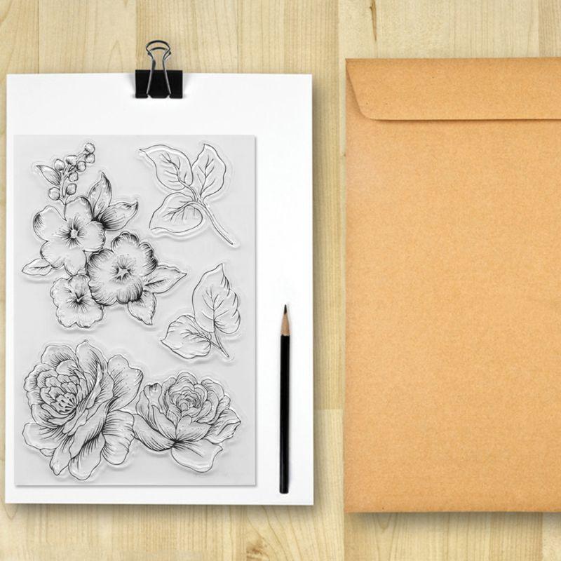 Flower PatternTransparent Silicone Clear Stam Home Festival Family DIY Album