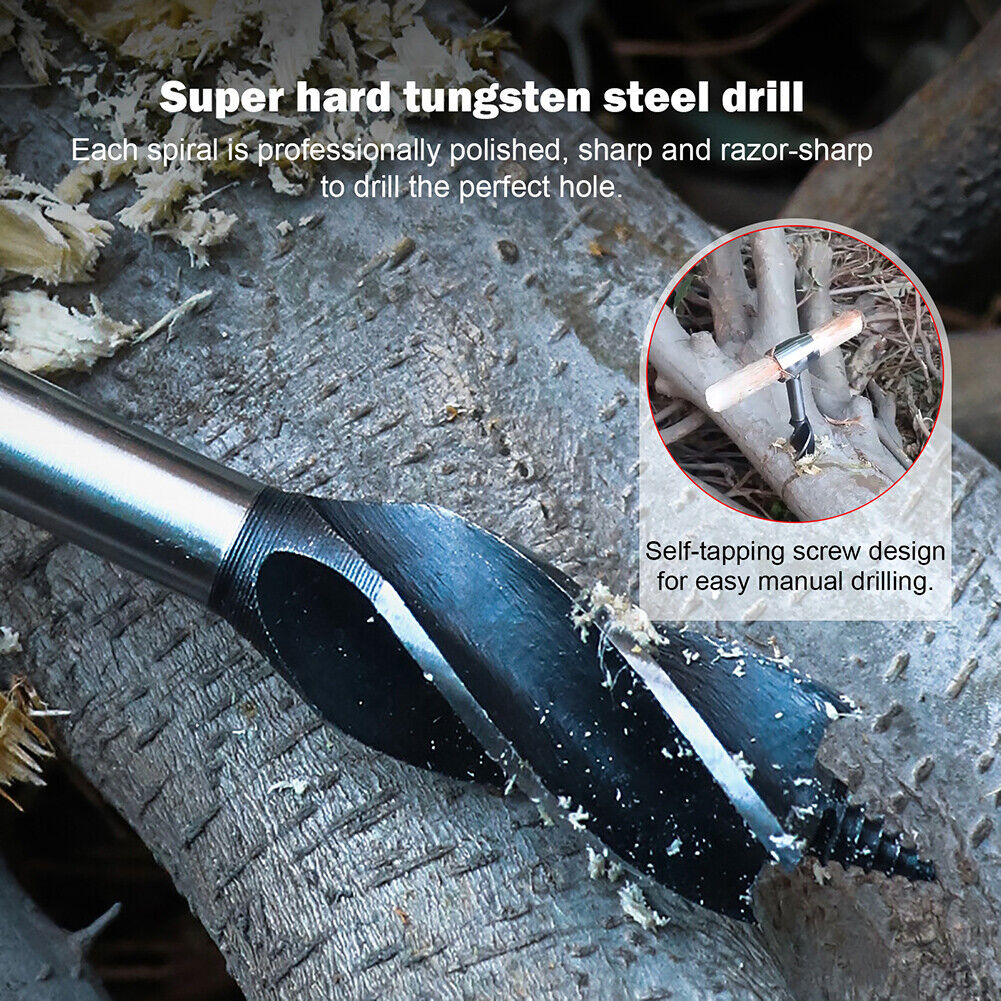 Outdoor Camping Manual Auger Drill Hand Auger Wrench Survival Settlers Tool