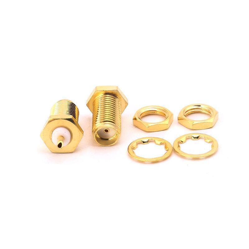 10pcs SMA-KY RF Connectors SMA Female Nut Bulkhead Handle Deck Clip Solder Cup