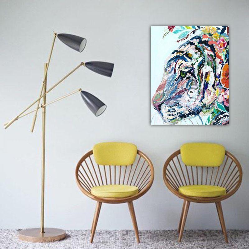 Colorful Head Digital Oil Painting By Numbers Canvas Wall Picture DIY Hand Paint