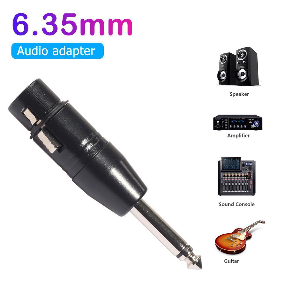 6.35mm Mono Male to XLR 3pin Female Converter Audio Plug Adapter Connector