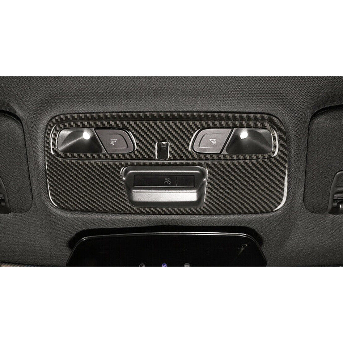 Carbon Fiber Front Reading Light Cover Trim Fit for Chevrolet Camaro 2016-2020