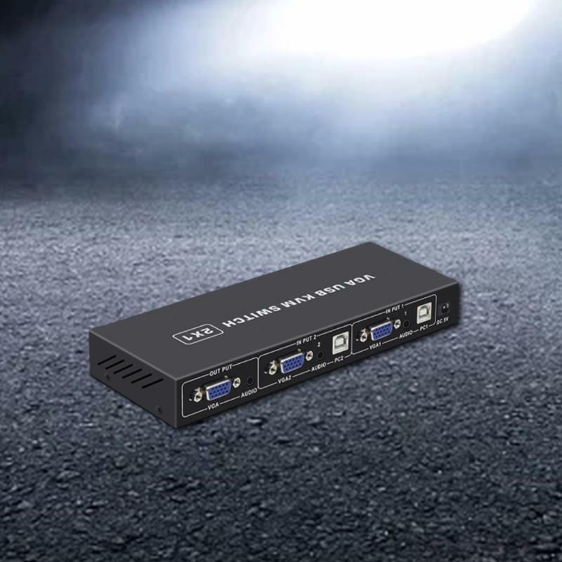 USB Switch 2 In 1Out VGA KVM Docking Station Switch Selector Printer Sharing Hub