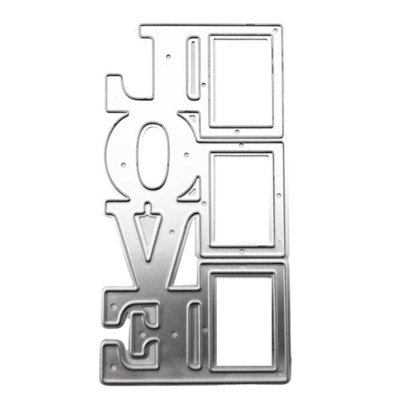 Words Love Square Metal Cutting Dies Stencil Scrapbooking DIY Album Paper Card