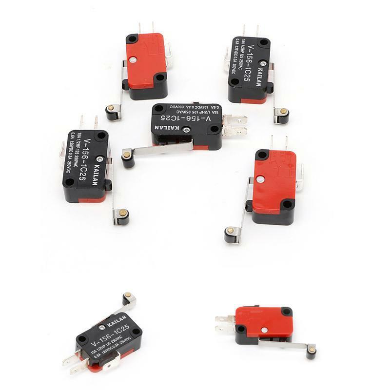 5Pcs Micro Limit Switch Long V-156-1C25 Hinge Roller Momentary SPDT Snap Action