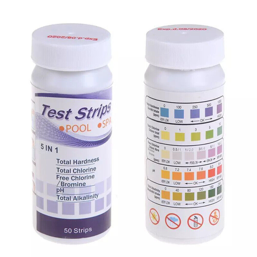 50pcs Chlorine PH Test Strips SPA Swimming Pool Nitrate Water Tester Paper