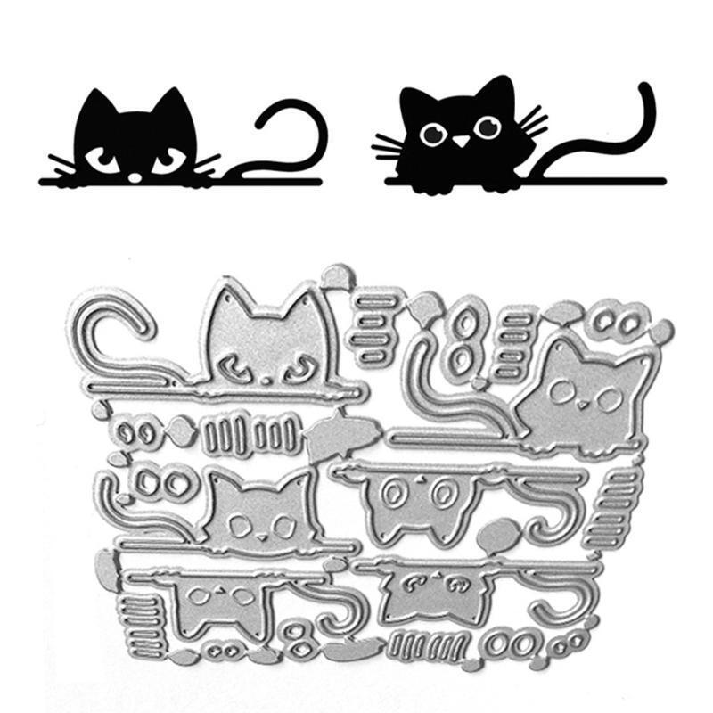 Cute Cat Shape Frame Carbon Steel Cutting Dies DIY Scrapbooking Photo Album
