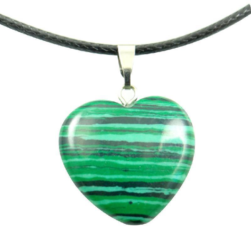 20 Pieces Heart Shape Stone Pendants Chakra Beads Crystal 2 Different Sizes