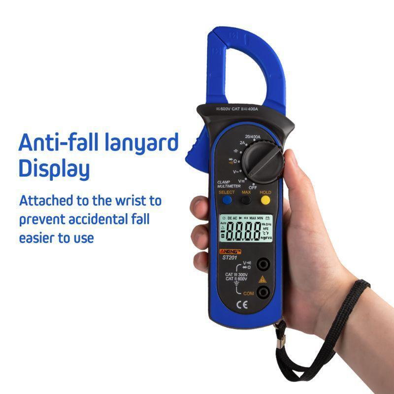 Digital Clamp Multimeter ST-201 True RMS LCD Multifuction Ohm DC AC Voltmeter AC