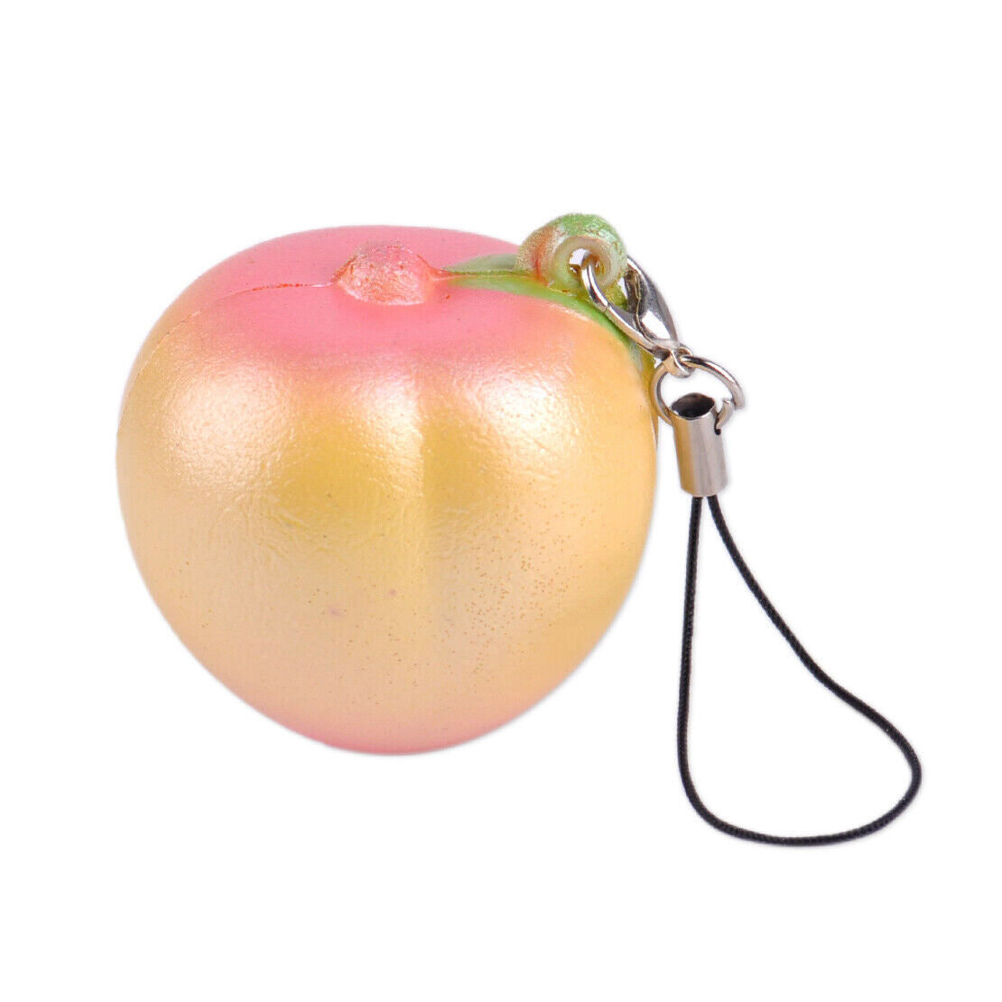 3.5cm Peach Scented Fruit Bread Slow Rising Charm Keychain Phone Strap Li