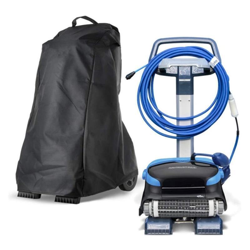 Black Robotic Pool Cleaner Cover Caddy Protective Cover Dustproof Oxford Fabric