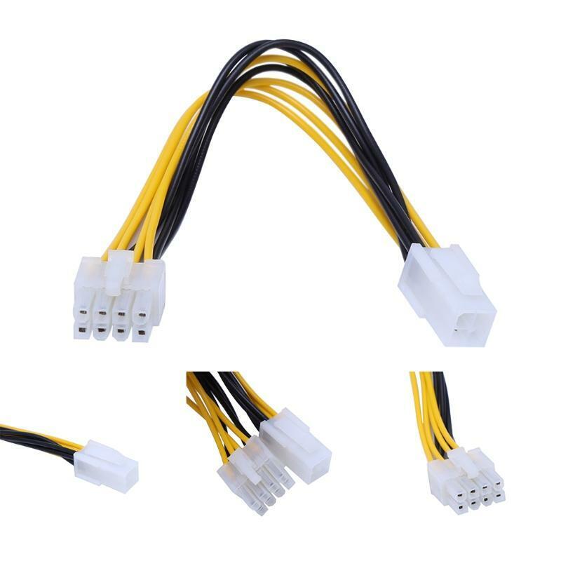 ATX 8Pin Female To 4Pin Male PC CPU Power Supply Extension Cord Connector Cable