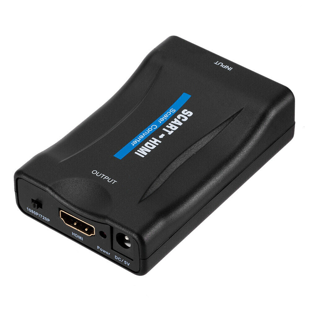 1080P SCART to HDMI-compatible Video Audio Upscale Converter Signal Adapter