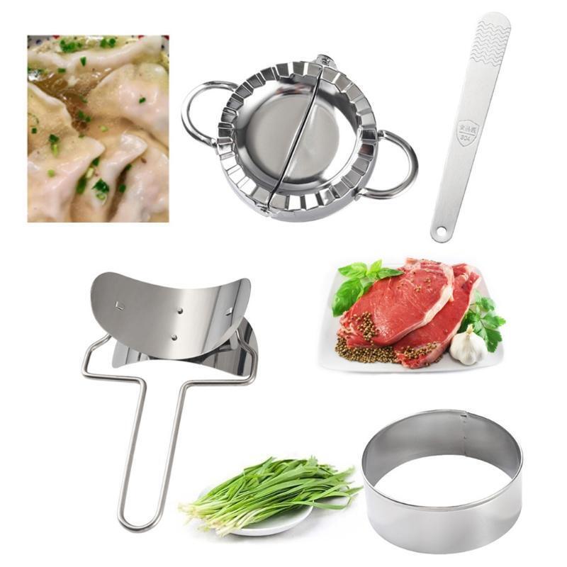 9pcs Dumpling Maker,Portable Dumpling Mold Set Stainless Steel Manual Pinch Ravi