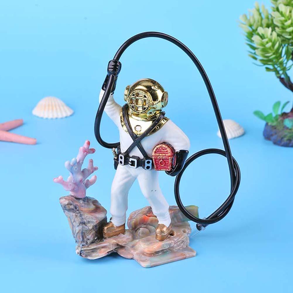 Underwater Animation Landscape Treasure Hunt Diver Pneumatic Decor (White)