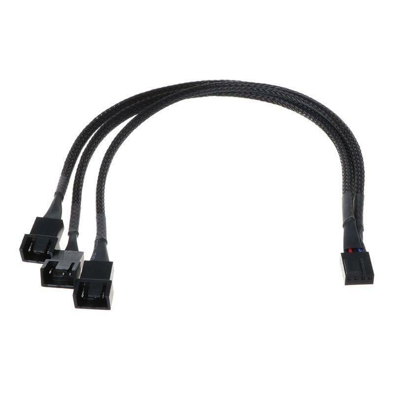30CM 4Pin to 3 Ways Y Splitter Cable Fan 4 Pin to 3x4Pin/3Pin Extension Cable PC