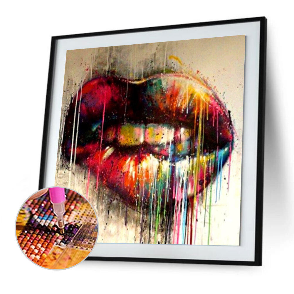 Mouth 5D Full Drill Round Diamond Painting Embroidery Kits Cross Stitch