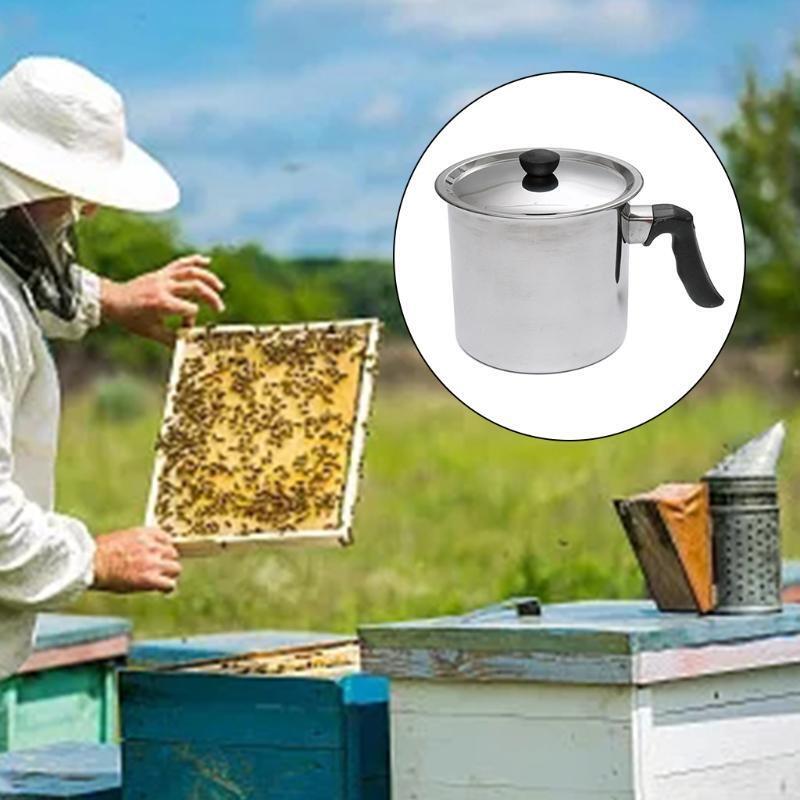 Bee Wax Melting Pot Stainless Steel Beeswax Pouring Pots with Handle Candle Melt