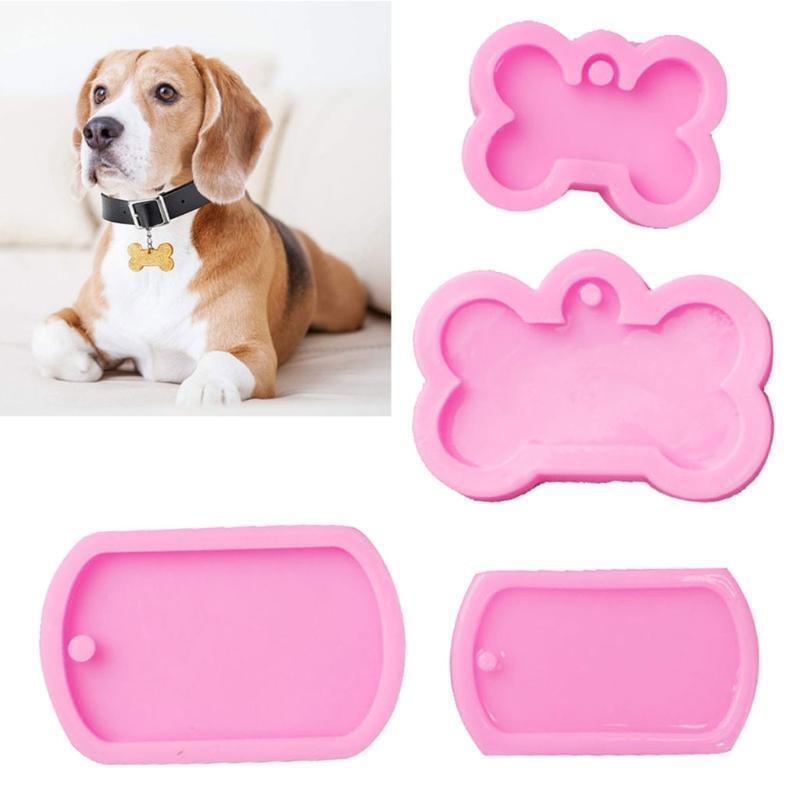 Pet Necklace Pendant Silicone Mold Keychain Pet Dog Tag Casting Mold Handicrafts
