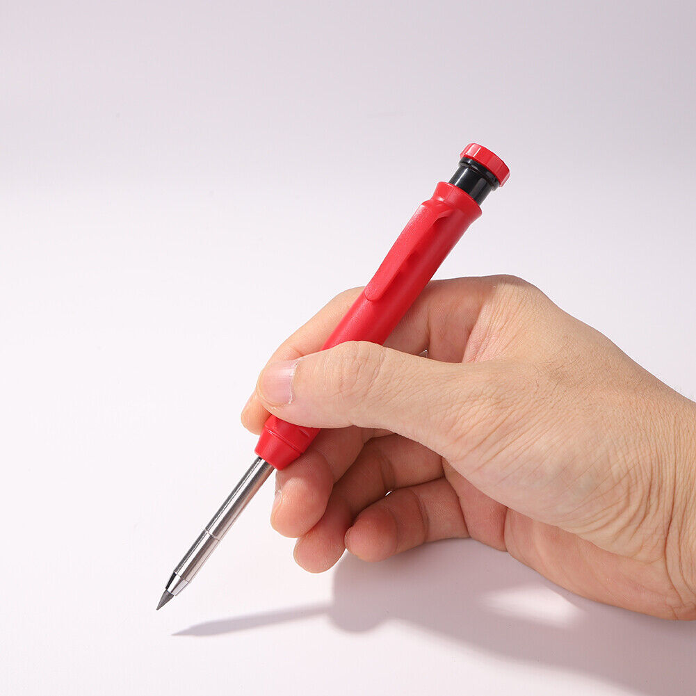 4pcs Carpenter Pencil with 30 Refill Built-in Sharpener Long Nosed Marker