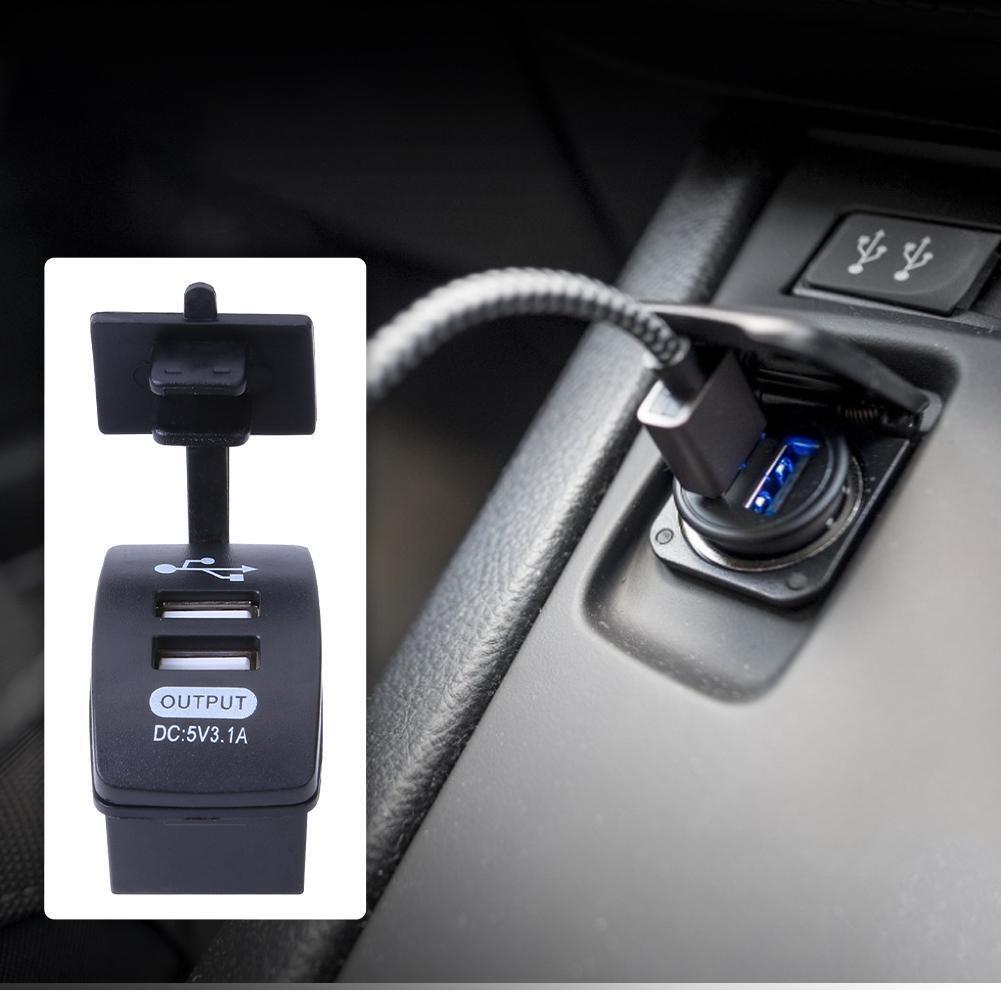 Dual USB Port Car Motorcycle Charger 3.1A Power Socket with Cover for Phone
