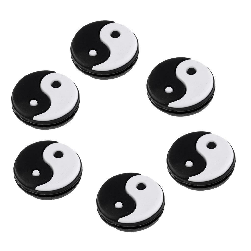 6Pcs Tennis Racquet Vibration Dampener Shock Absorber Silicone Damper 0.9x0.24''