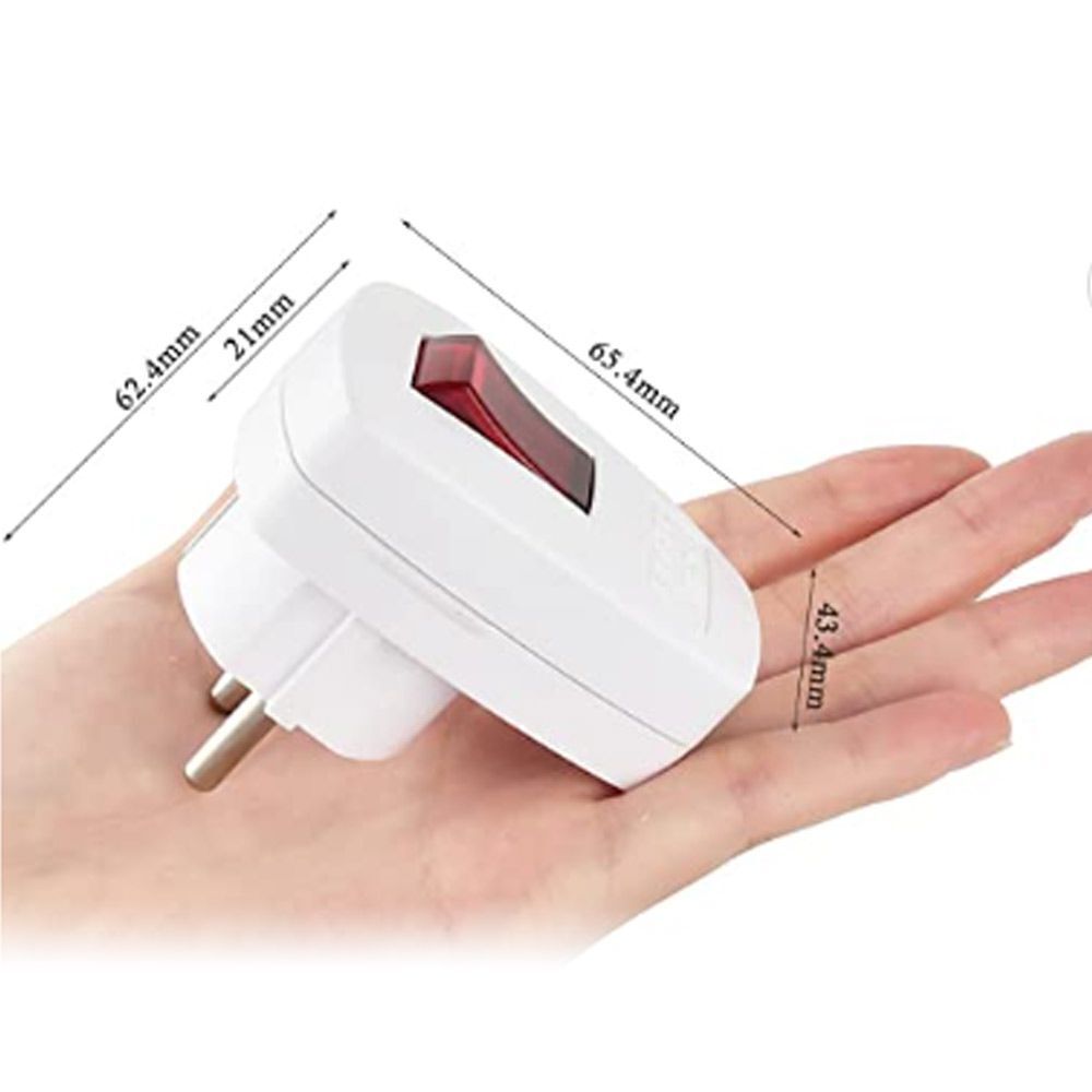 ON-OFF Rewireable Power Plug Receptacle Connector Plug Adapter Power Swtich