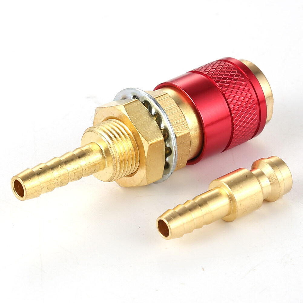 6mm Water Cooled Gas Adapter M6 Welding Torch Quick Hose Connector (Red)