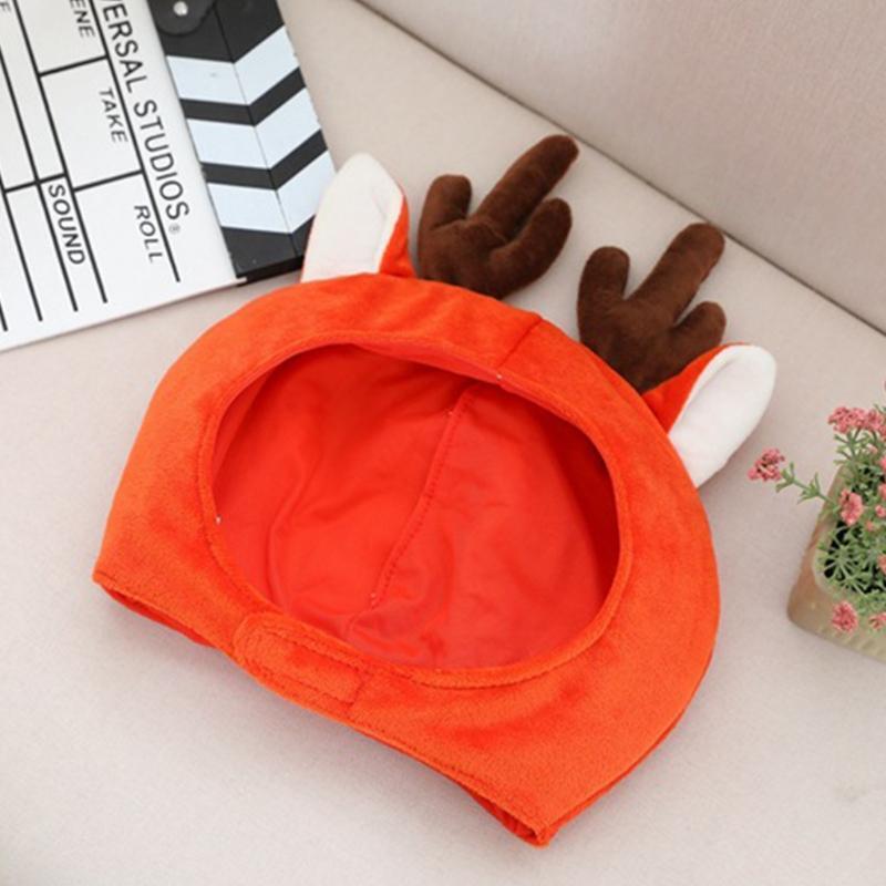 Cartoon Elk Deer Antlers Plush Hat Funny Animal Stuffed Headgear Cap Photo Props