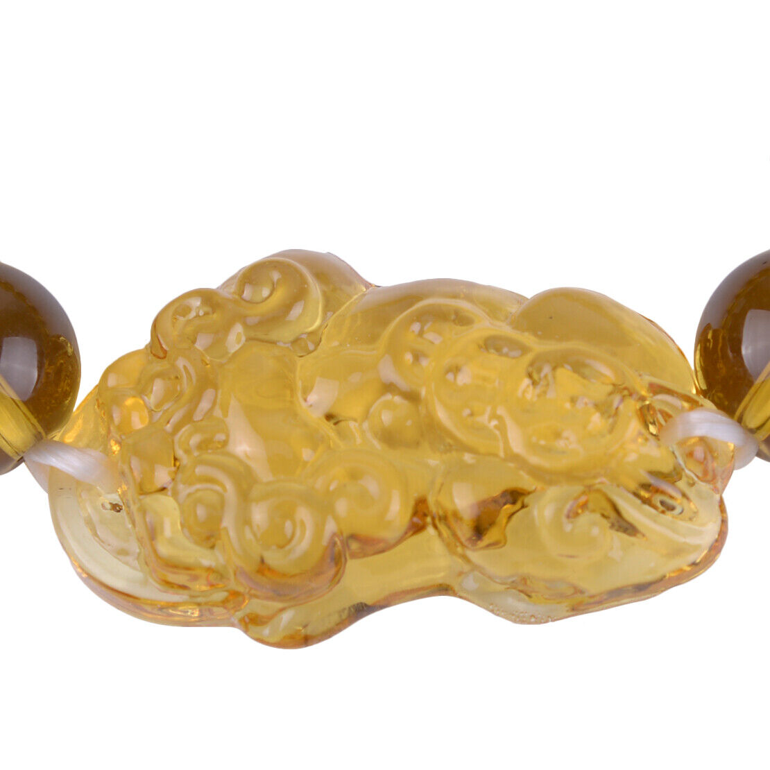 Feng Shui Citrine Yellow Crystal Pi Yao Pi Xiu Xie Bracelet For Wealth 12mm ld