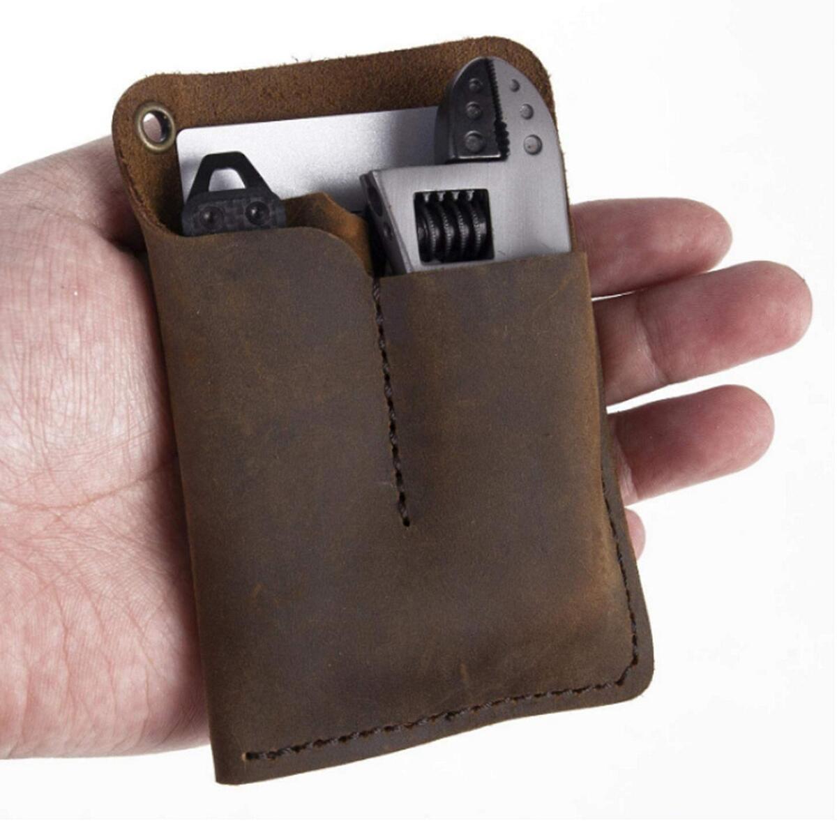 Handmade Multitool Sheath for Belt Pen Knives PU Leather Pouch Holster
