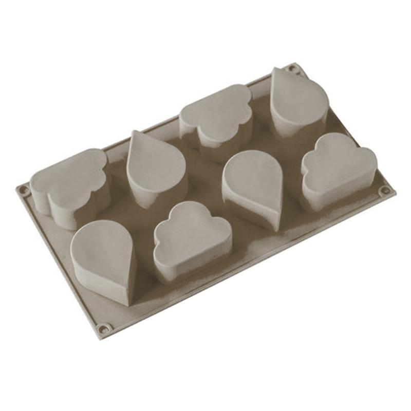 8 Cavities Clouds Raindrops Soap Mold DIY Natural Handmade Soap Silicone Mold
