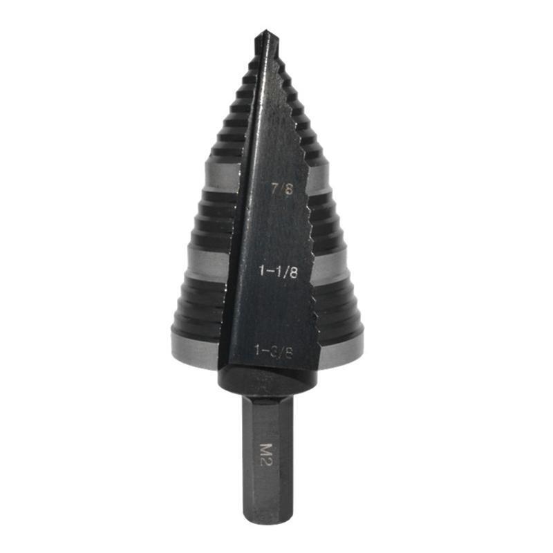 HSS Step Drill Bit Dual-Fluted Stepper Bit Ideal for Metalworking Rust Proof