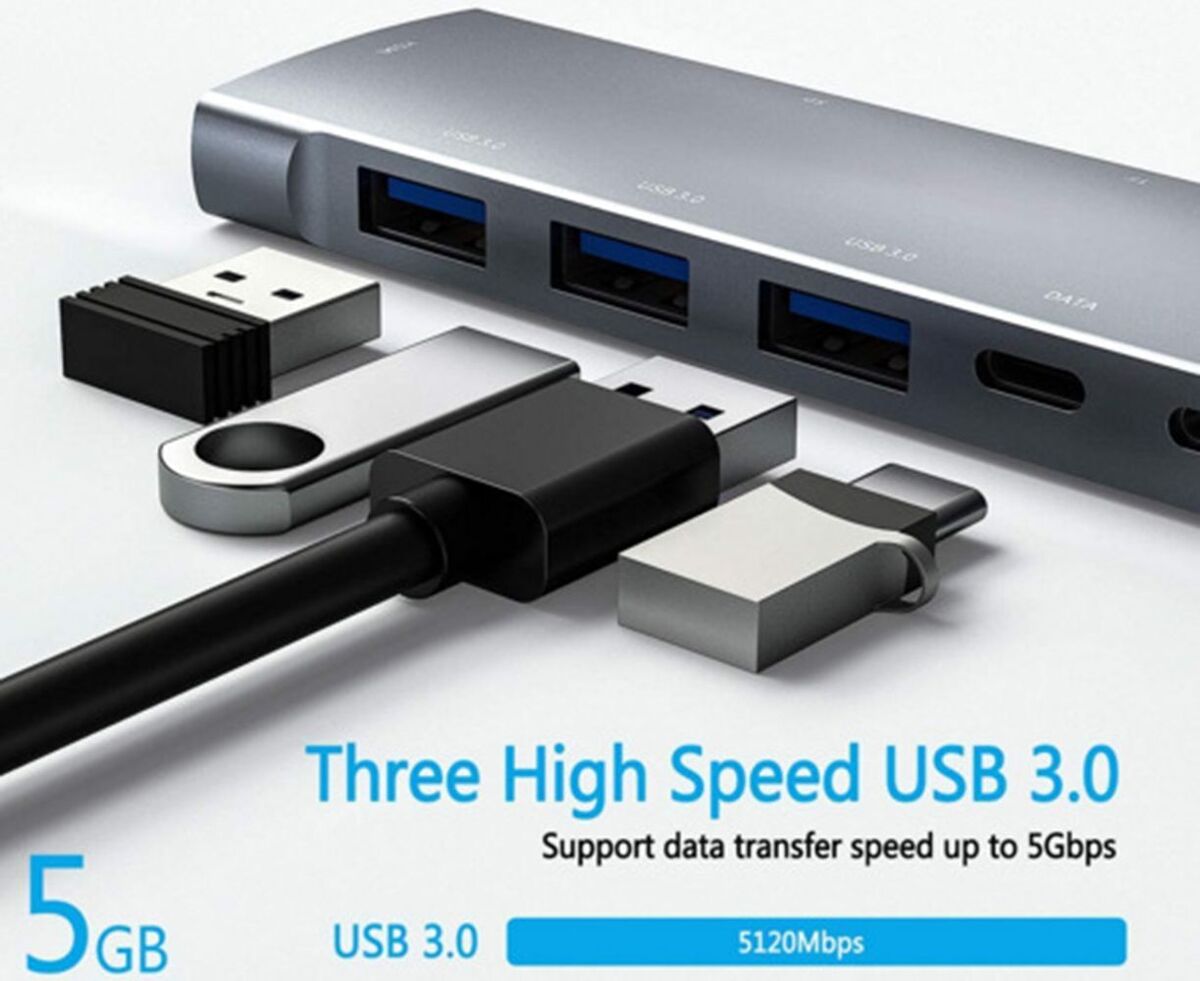 Expander Audio VGA USB3.0 4K HDMI 9 in 1 Adapter USB Type C Hub PD Charging