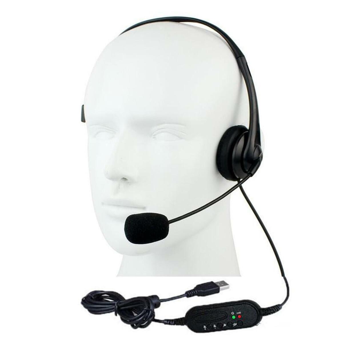 Laptop/PC Headset with Microphone Call Center USB Single Sided Ear Headphones