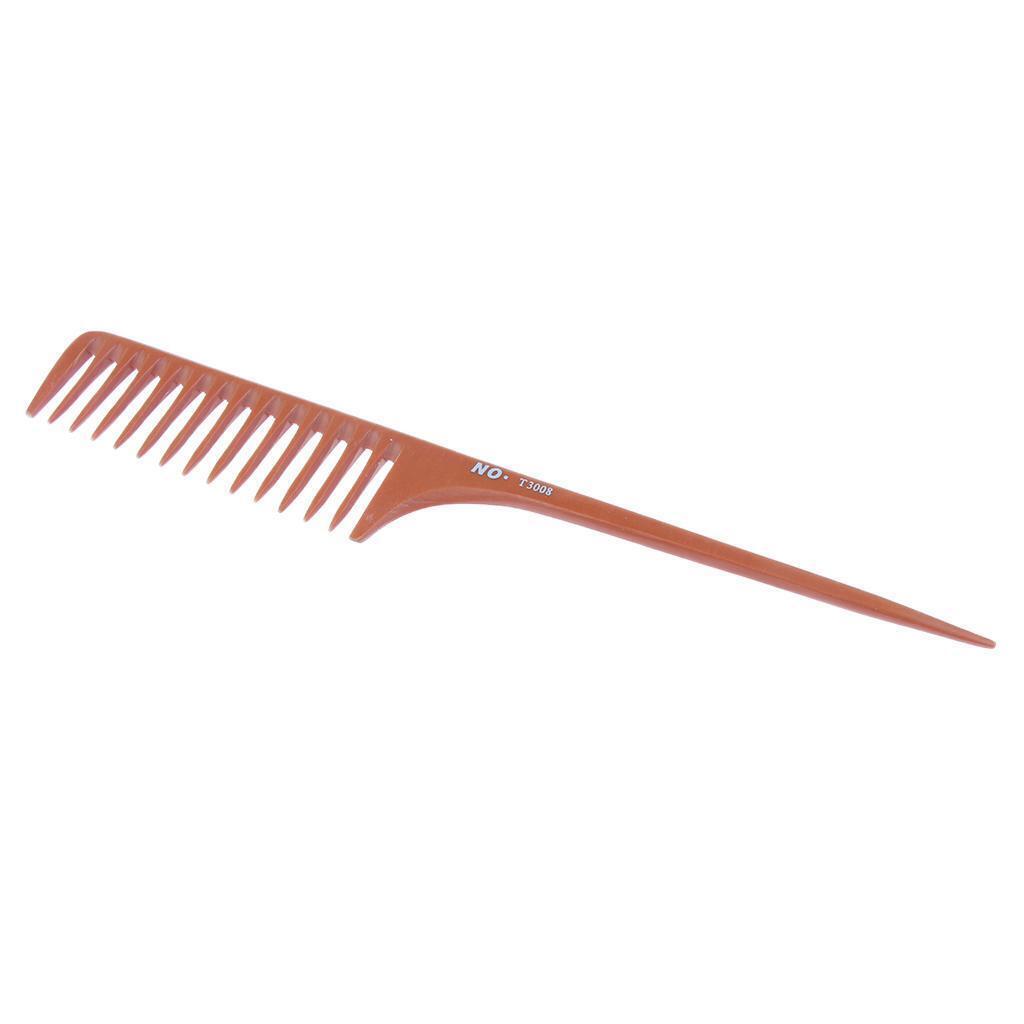 Pro Wide Teeth Hairdressing Rat Tail Comb Salon Barber Hair Sectioning Brush