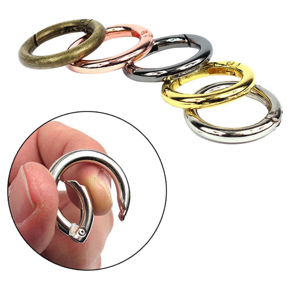 6pcs Zinc Alloy Spring O-Ring Buckles Clips Climbing Carabiner Random Color