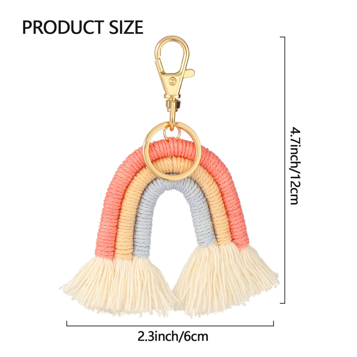 Keychain Handbag Charms Rainbow Keychain Tassel Car Keyring Holder Bohemian