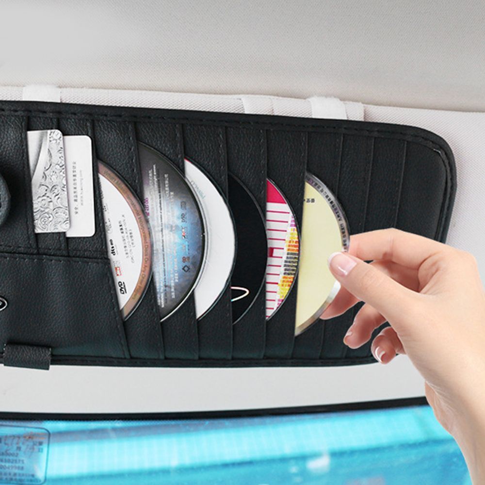 Coin Purse Sunglasses Case Sun Visor Storage Bag CD DVD Holder Card Clip
