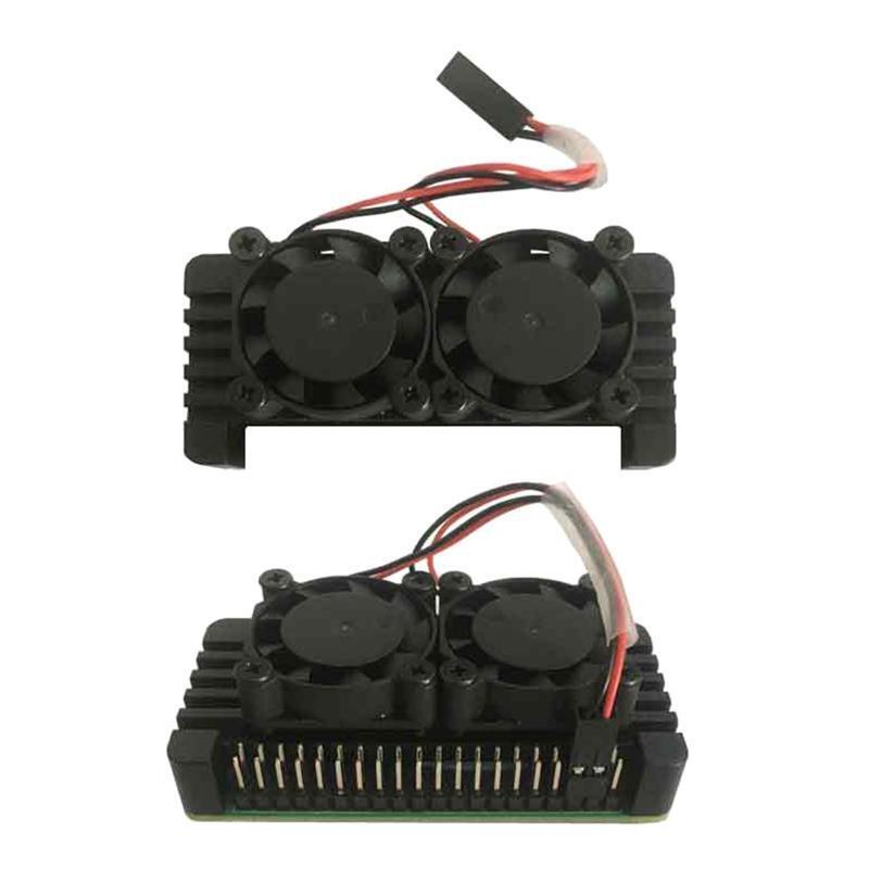 for Raspberry Pi Zero 2 W Armor Case Aluminum Alloy Passive Cooling Case 2 Fans