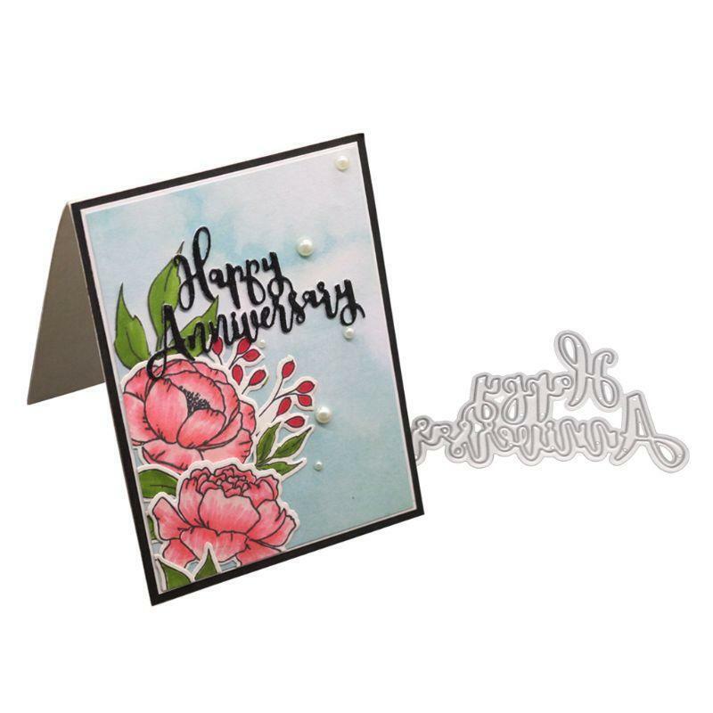 Happy Anniversary Metal Cutting Dies Stencil DIY Scrapbooking Album Paper Card