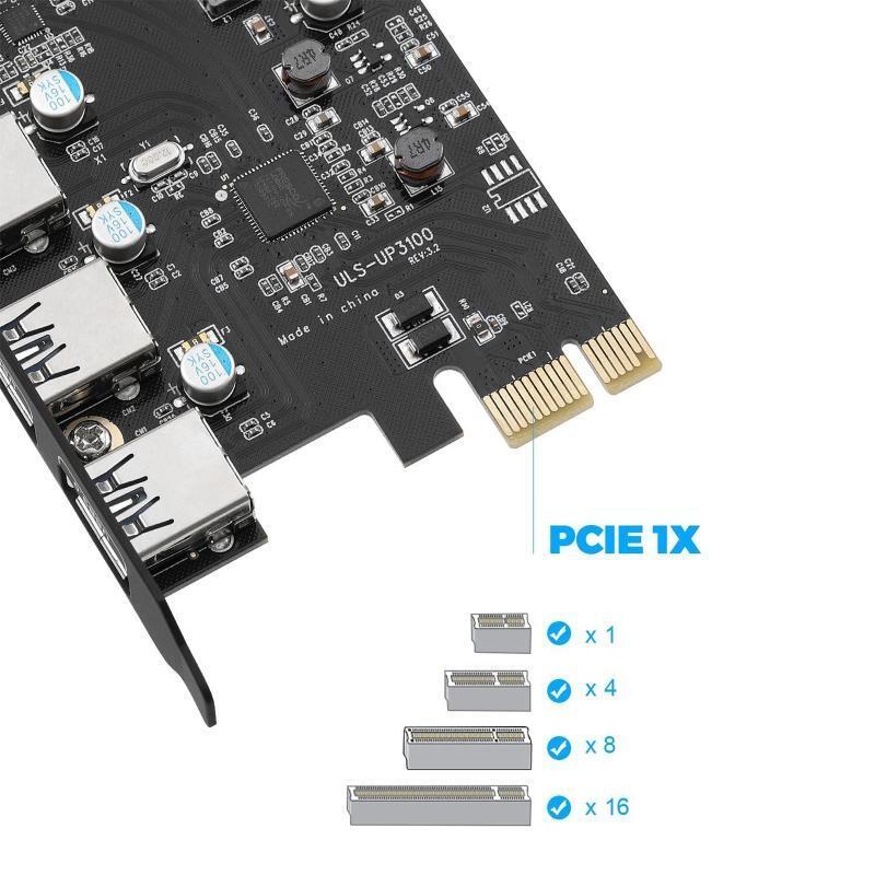 4-Port PCI-E to USB3.0 Type C Computer Expansion Card Pcie Usb Adapter  FL1100