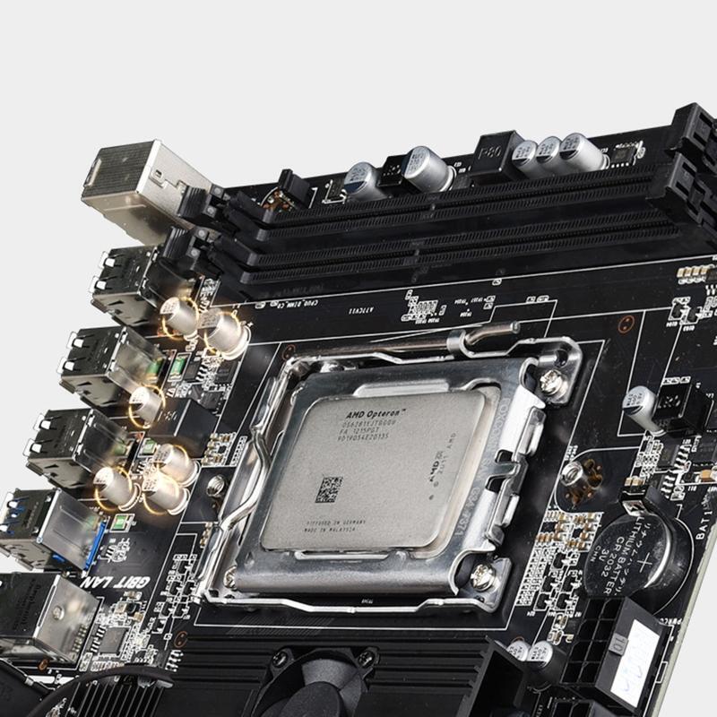 X89 Desktop Motherboard USB3.0 PCI-E X16 2 x DDR3 Memory Slot with Cooling Fan