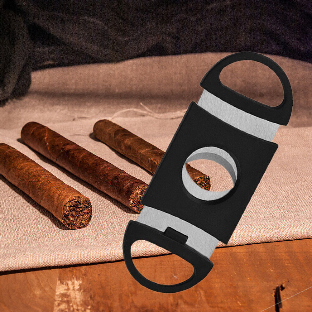 Portable Cigar Cutter Stainless Steel Metal Cutter with Plastic Handles