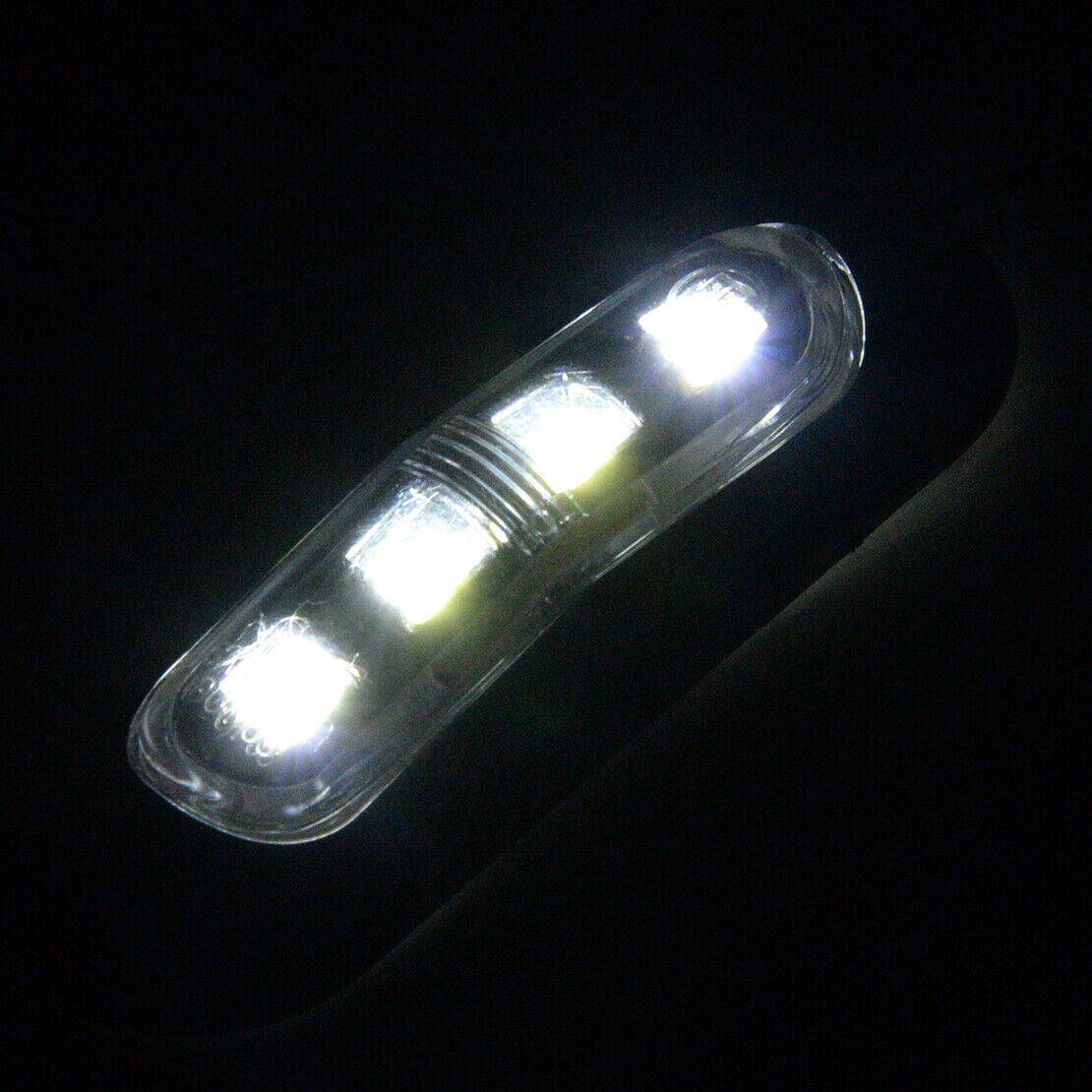 4x White 4-LED Clearance Side Marker Lights Truck Trailer 12V 24V Waterproof Acc