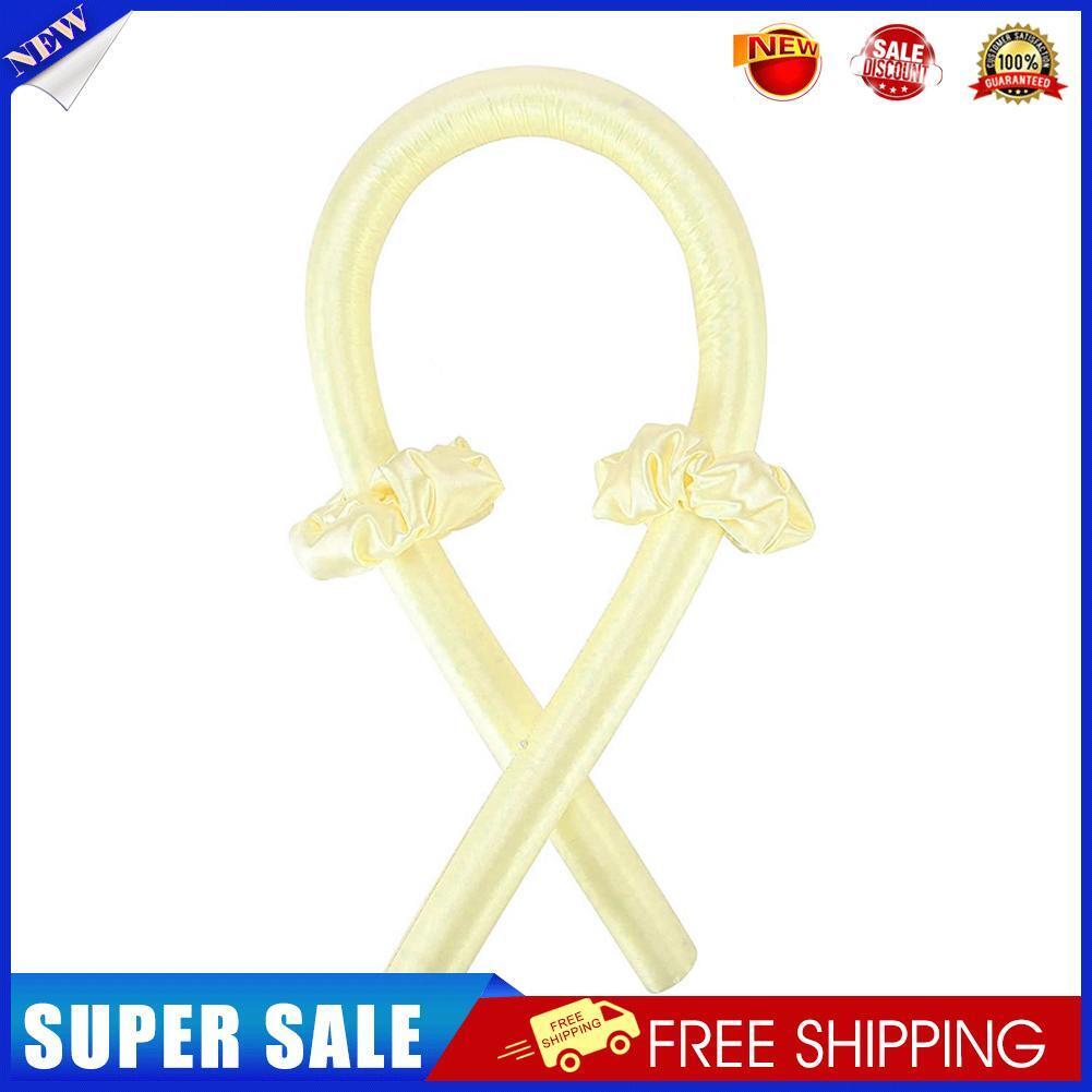 Heatless Curling Rod Foam Sponge Soft Hair Roller Styling Tools (Yellow)