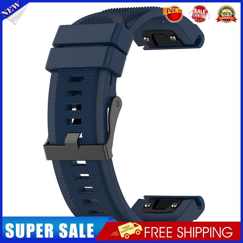 26mm Silicone Watch Band Strap for Garmin Fenix 6X/5X/5X Plus (Dark Blue)