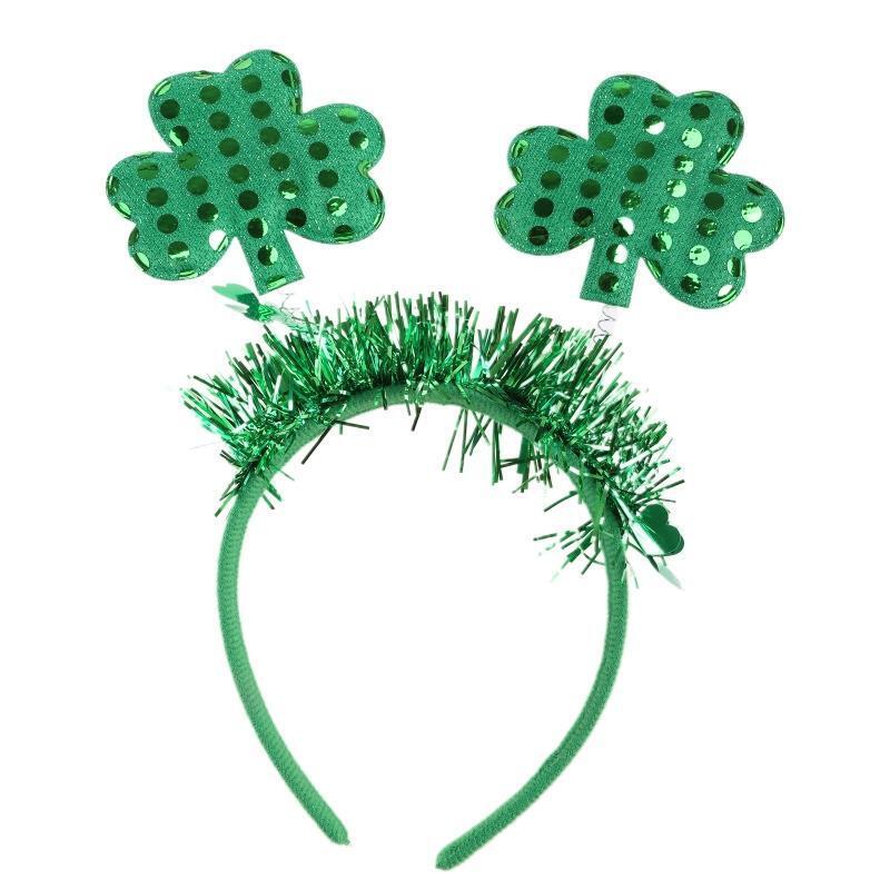 Saint Patrick's Day Hairband Glitter Shamrock Headband Head Bopper Photo Props